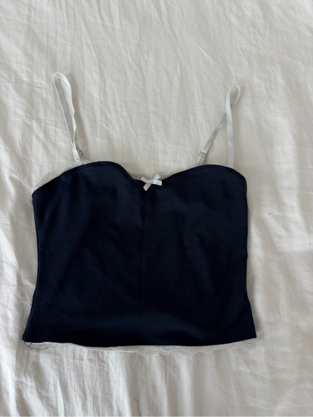 Women’s Navy Lace-Trim Camisole Top